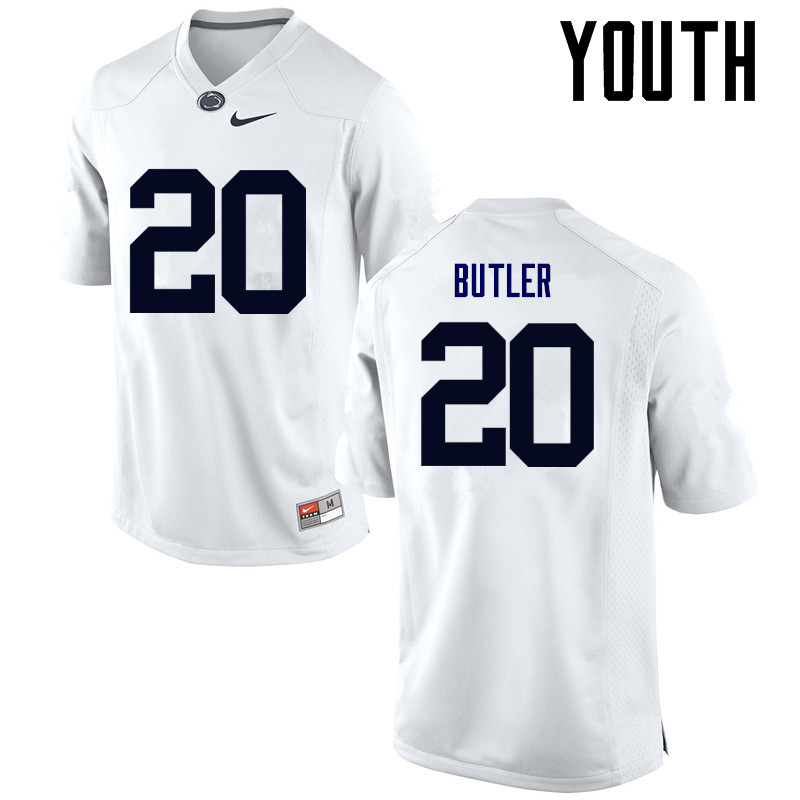 Youth Penn State Nittany Lions #20 Jabari Butler College Football Jerseys-White - Click Image to Close